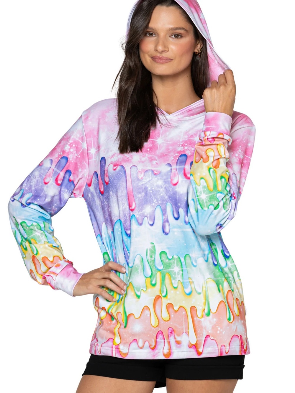 Black Milk Clothing Rainbow Drip Hoodie
